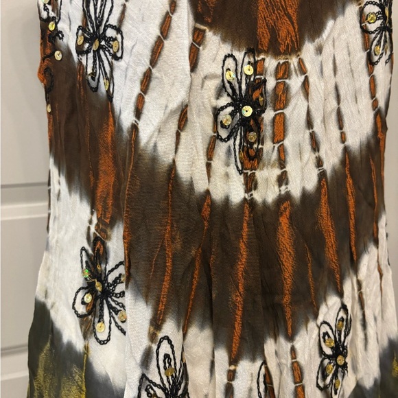 Vintage Jessica Taylor brown floral bohemian flowy tank size L - Picture 8 of 14